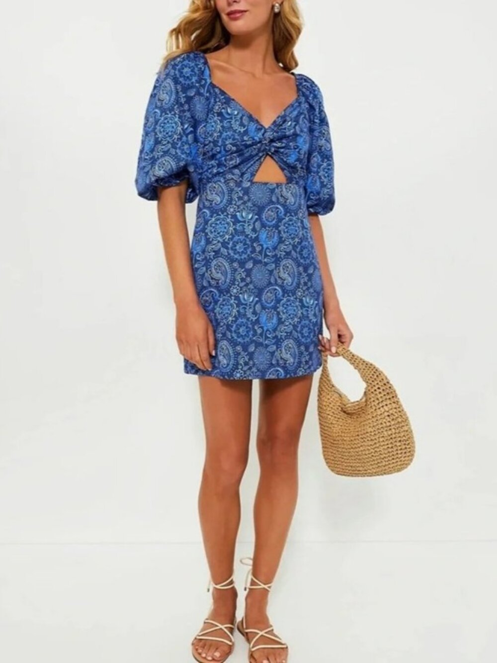 NWT Tuckernuck Blue Mod Paisley Bianca Mini Dress Size Small